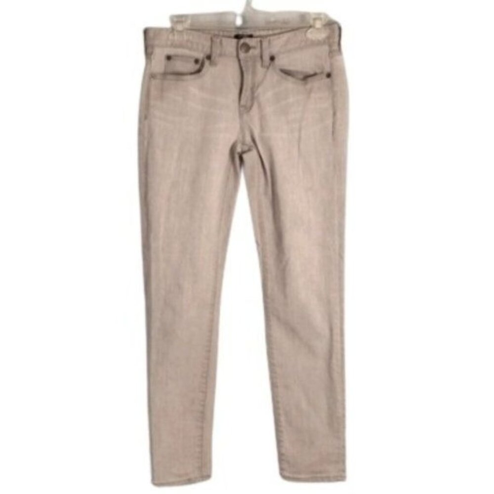 J Crew Factory Size 27 Jeans Womens Gray Denim Skinny Toothpick Stretch Low Rise